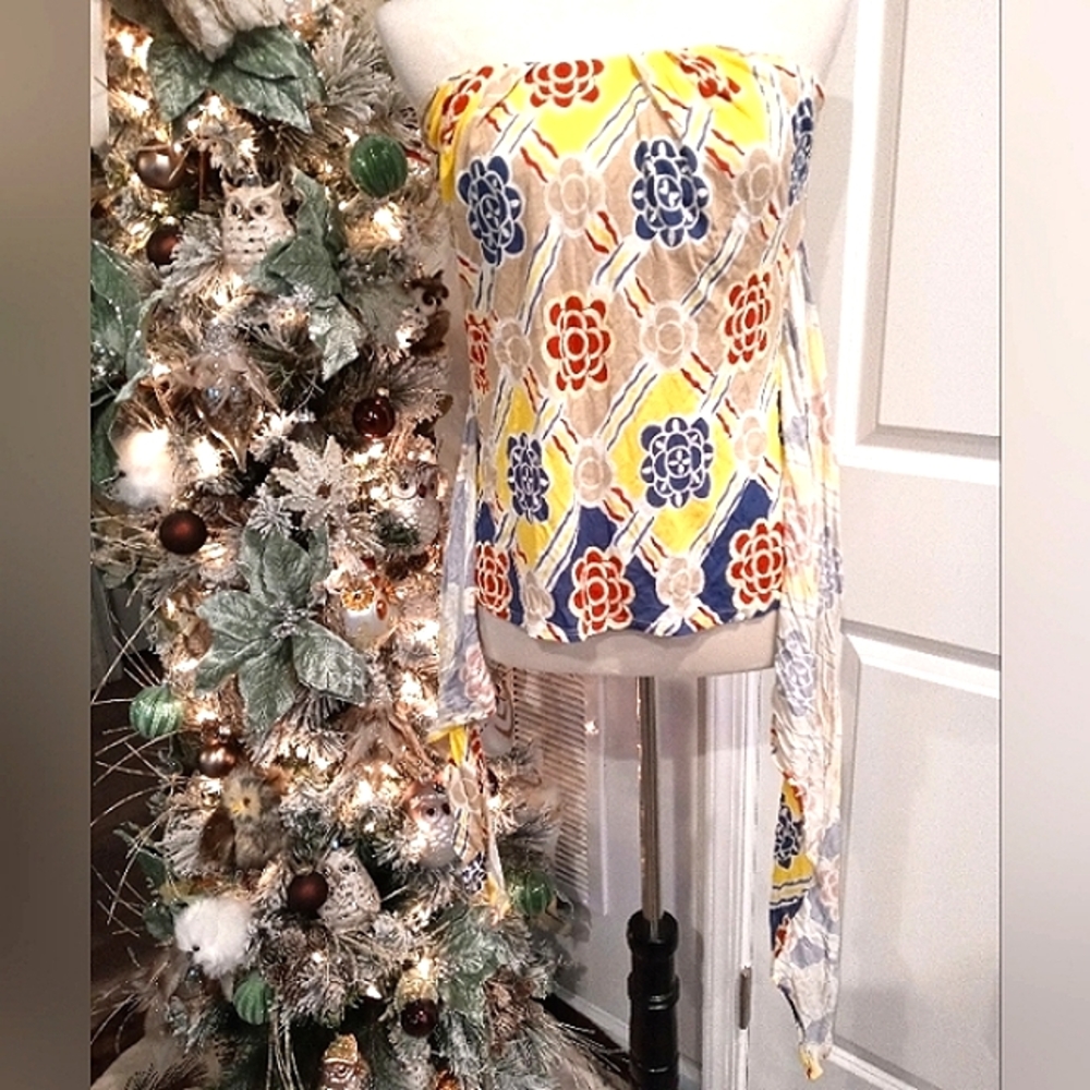 Ric Rac Floral Tube Top w/Wrap Sz Medium - Picture 2 of 7